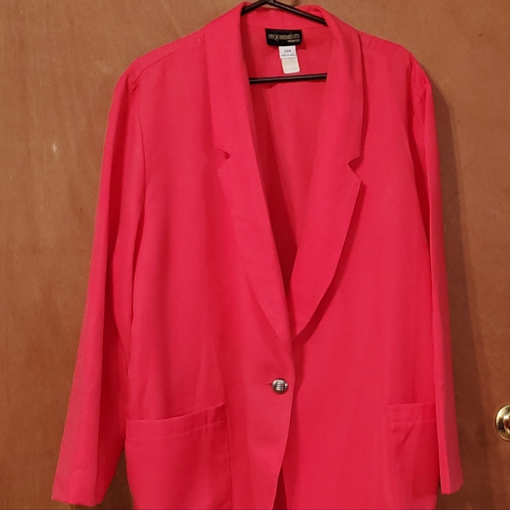 Requirements Woman Coral 1 Button Jacket 24W Patch Pockets